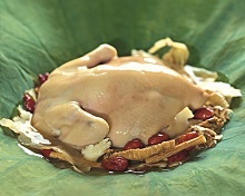 Steamed Herbal Chicken in Lotus Leaf